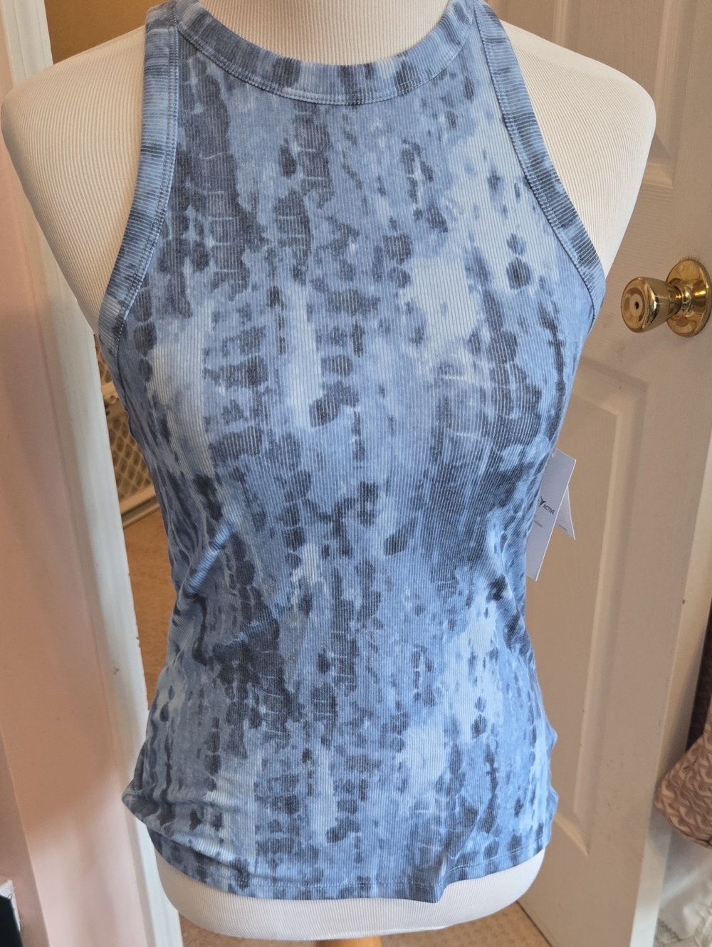 Old Navy Blue Tie-Dye Ribbed Halter Tank Size S